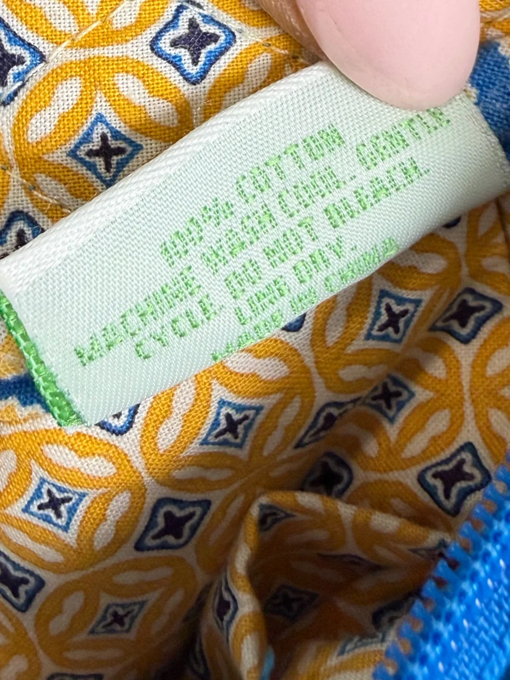 VERA BRADLEY Riviera 2008 Libby Crossbody Purse Shoulder Bag Blue Yellow Y2K